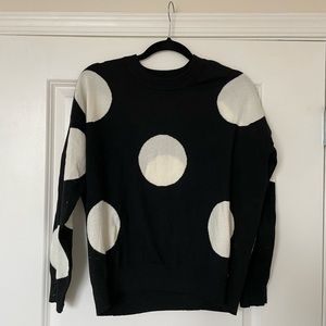 Polka dot crew neck sweater